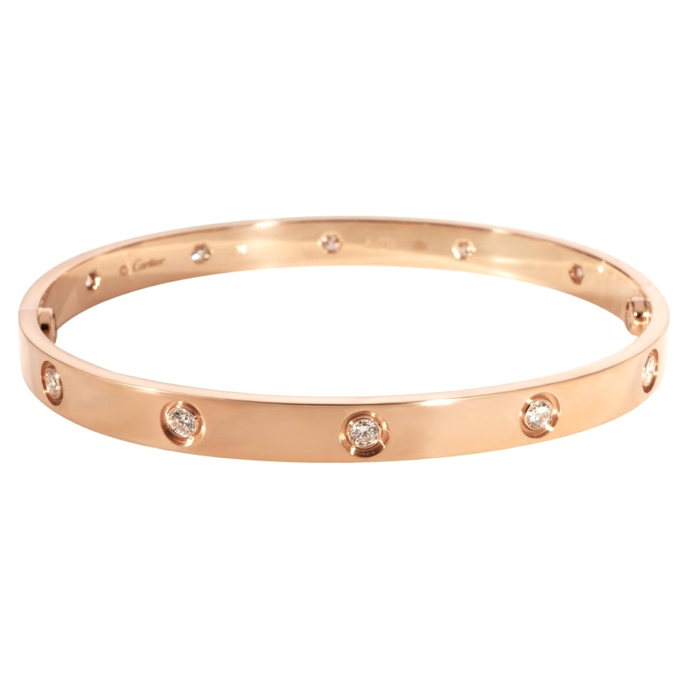 Cartier LOVE Bracelet Rose Gold 10 Diamond AUTHENTIC